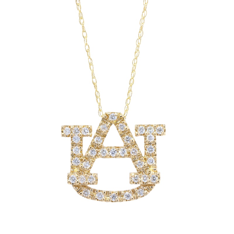 Medium 14k Yellow Gold Diamond AU Pendant